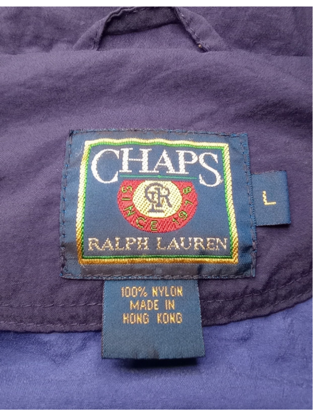 Vintage 90s Chaps Ralph Lauren Men's Large Nylon Windbreaker Jacket Colorblock - Picture 7 of 9